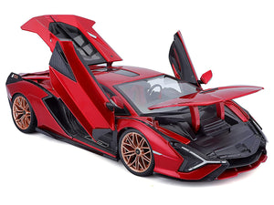 Lamborghini Sian FKP37 1:18 Scale - Bburago Diecast Model (RED)