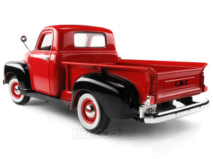 1950 GMC 150 Pickup 1:18 Scale - Yatming Diecast Model Car (Red/Black)