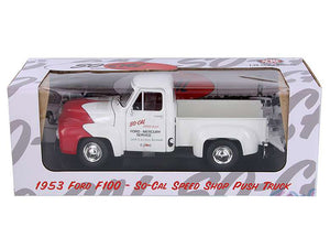 "SO-CAL" 1953 Ford F-100 Pickup 1:18 Scale - ACME Diecast Model Car (Red/White)