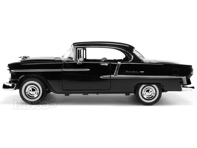 1955 Chevy Bel Air 1:18 Scale - MotorMax Diecast Model Car (Black)