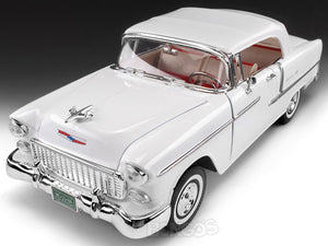 1955 Chevy Bel Air 1:18 Scale - MotorMax Diecast Model Car (White)