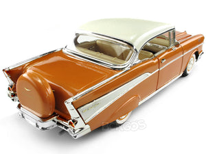 1957 Chevy (Chevrolet) Bel Air Coupe 1:18 Scale- Yatming Diecast Model Car (Copper)