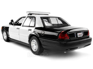 2001 Ford Crown Victoria Police Interceptor (Blank) 1:18 Scale - MotorMax Diecast Model Car (B/W)