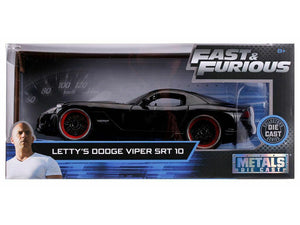 "Fast & Furious" Letty's Dodge Viper SRT10 1:24 Scale - Jada Diecast Model Car (Black)