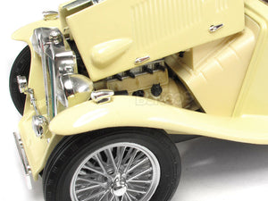 1947 MG TC Midget 1:18 Scale - Yatming Diecast Model Car (Cream)