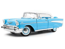 Load image into Gallery viewer, 1957 Chevy (Chevrolet) Bel Air 1:18 Scale- Yatming Diecast Model (Blue)