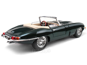 1961 Jaguar E-Type Roadster 1:18 Scale - Bburago Diecast Model Car (Green)