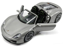 Load image into Gallery viewer, Porsche 918 Spyder 1:18 Scale - Welly Diecast Model Car (Grey/Roof Off)