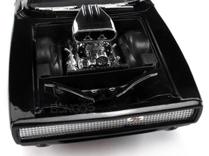 "Fast & Furious" Dom's 1970 Dodge Charger R/T w/ Figure 1:24 Scale - Jada Diecast Model (Gloss Black)