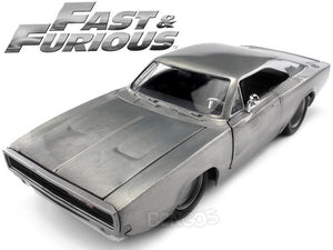 "Fast & Furious" Dom's 1970 Dodge Charger R/T 1:24 Scale - Jada Diecast Model Car (Raw Metal)