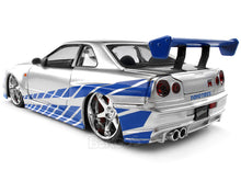 Load image into Gallery viewer, &quot;Fast &amp; Furious&quot; Brian&#39;s Nissan Skyline GT-R (R34) 1:24 Scale - Jada Diecast Model Car (Silver)