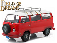 Load image into Gallery viewer, &quot;Field of Dreams&quot; 1973 VW Type 2 Bus (T2B) 1:18 Scale - Greenlight Diecast Model Car (Red)