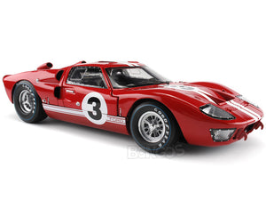 1966 Ford GT-40 (GT40) Mk II #3 Le Mans Gurney/Grant 1:18 Scale - Shelby Collectables Diecast Model Car (Red)