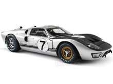Load image into Gallery viewer, 1966 Ford GT-40 (GT40) Mk II #7 Le Mans Hill/Muir 1:18 Scale - Shelby Collectables Diecast Model Car (Silver)
