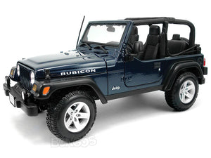 Jeep Wrangler TJ Rubicon 1:18 Scale - Maisto Diecast Model Car (Blue)