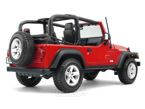 Jeep Wrangler TJ Rubicon 1:18 Scale - Maisto Diecast Model Car (Red)
