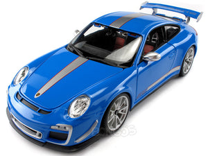 Porsche 911 (997) GT3 RS 4.0 1:18 Scale - Bburago Diecast Model Car (Blue)