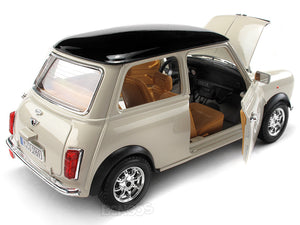 1969 Mini Cooper 1:16 Scale - Bburago Diecast Model (Cream)