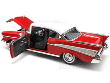 Load image into Gallery viewer, 1957 Chevy Bel Air 1:18 Scale - MotorMax Diecast Model Car (Red/Ivory)