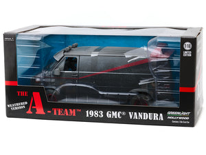 "A-TEAM" 1983 GMC Vandura Cargo Van "Weathered" 1:18 Scale - Greenlight Diecast Model Car