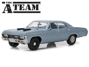 "A-Team" 1967 Chevy Impala Sedan 1:18 Scale - Greenlight Diecast Model Car (Blue)