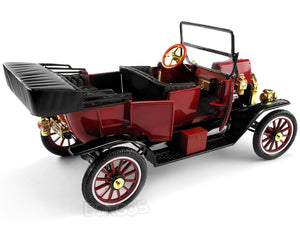 1915 Ford Model T Convertible (Top Down) 1:18 Scale - Motor City Classics Diecast Model Car (Red)