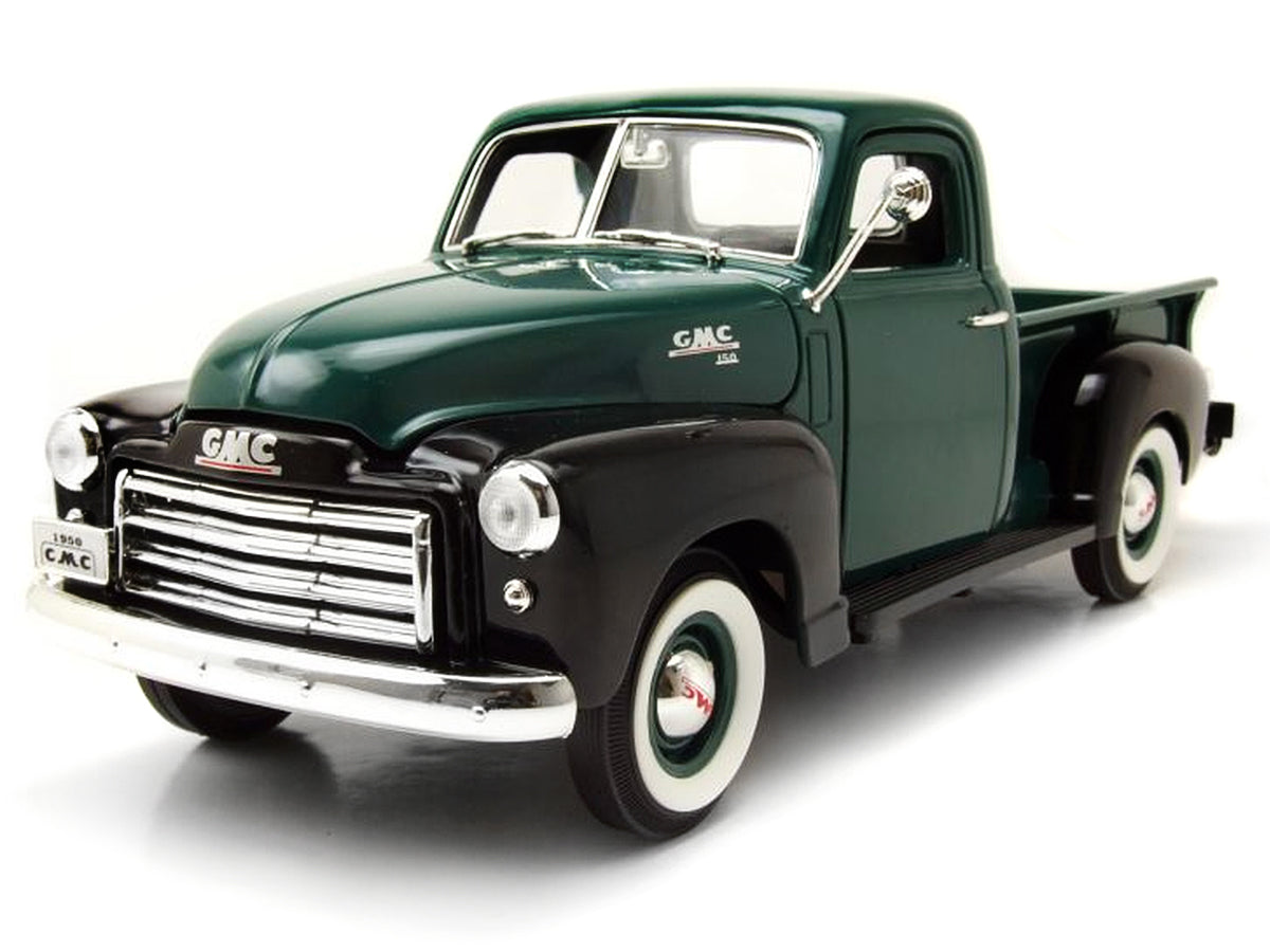 1950 GMC 150 Pickup 1:18 Scale - Yatming Diecast Model Car (Green/Black)