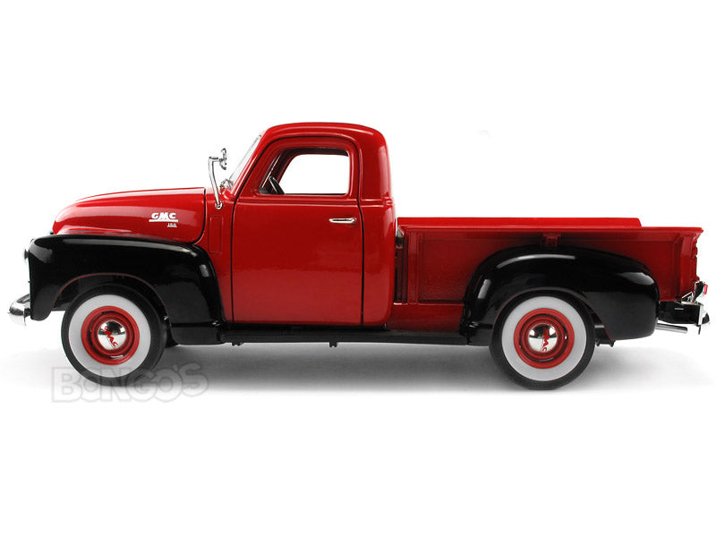 1950 GMC 150 Pickup 1:18 Scale - Yatming Diecast Model Car (Red/Black)