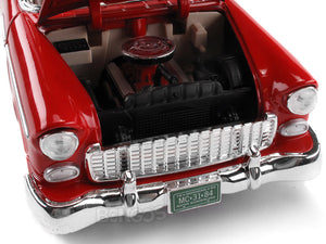 1955 Chevy Bel Air 1:18 Scale - MotorMax Diecast Model Car (Red)