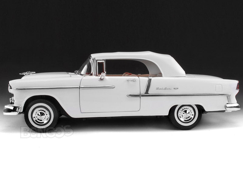1955 Chevy Bel Air 1:18 Scale - MotorMax Diecast Model Car (White)