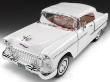 Load image into Gallery viewer, 1955 Chevy Bel Air 1:18 Scale - MotorMax Diecast Model Car (White)