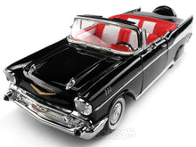Load image into Gallery viewer, 1957 Chevy (Chevrolet) Bel Air Convertible 1:18 Scale- Yatming Diecast Model Car (Black)