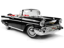 Load image into Gallery viewer, 1957 Chevy (Chevrolet) Bel Air Convertible 1:18 Scale- Yatming Diecast Model Car (Black)