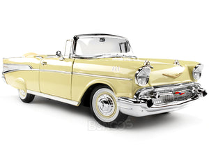 1957 Chevy (Chevrolet) Bel Air Convertible 1:18 Scale- Yatming Diecast Model (Cream)