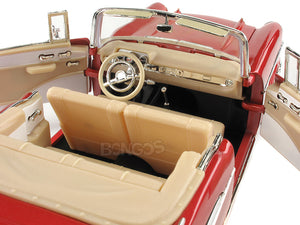 1957 Chevy (Chevrolet) Bel Air Convertible 1:18 Scale- Yatming Diecast Model Car (Red)