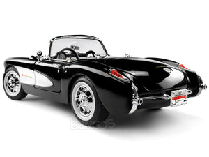 1957 Chevy (Chevrolet) Corvette 1:18 Scale- Yatming Diecast Model Car (Black)