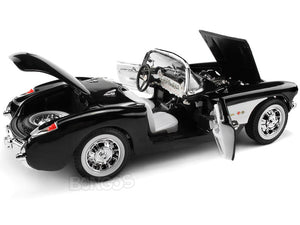 1957 Chevy (Chevrolet) Corvette 1:18 Scale- Yatming Diecast Model Car (Black)