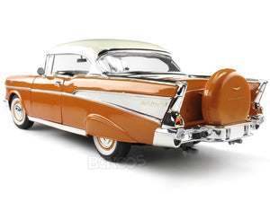 1957 Chevy (Chevrolet) Bel Air Coupe 1:18 Scale- Yatming Diecast Model Car (Copper)