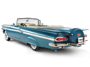 1959 Chevy Impala Convertible 1:18 Scale - Yatming Diecast Model Car (Blue)
