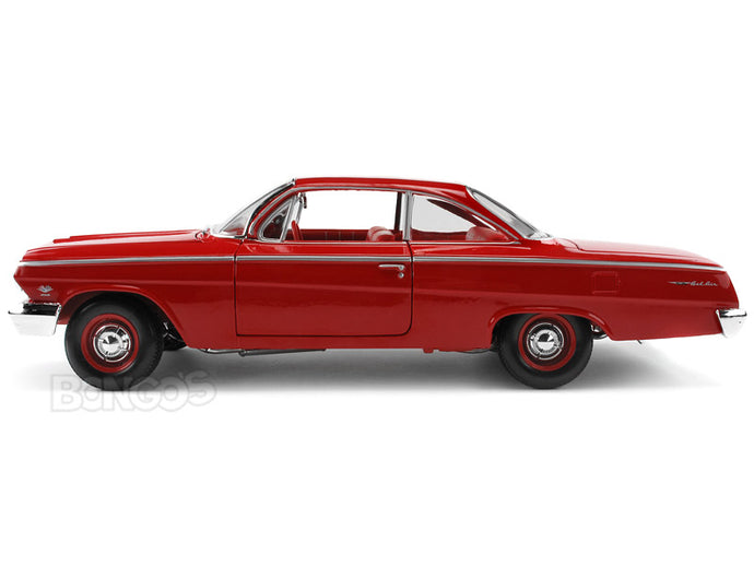 1962 Chevy Bel Air Hardtop 1:18 Scale - Maisto Diecast Model Car (Red)