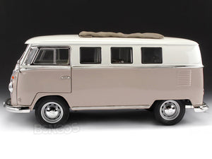 1962 VW Microbus "Kombi" 1:18 Scale - Yatming Diecast Model Car (Taupe)