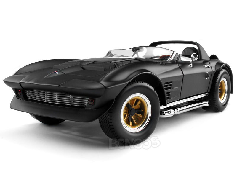 1964 Chevy Corvette Grand Sport 1:18 Scale - Yatming Diecast Model [Matt Black]
