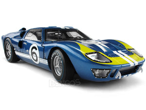 1966 Ford GT-40 (GT40) Mk II #6 Le Mans Andretti/Bianchi 1:18 Scale - Shelby Collectables Diecast Model Car (Blue)