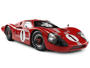 1967 Ford GT-40 (GT40) Mk IV #1 "Le Mans Winner - Gurney/Foyt" 1:18 Scale - Shelby Collectables Diecast Model Car (Red)
