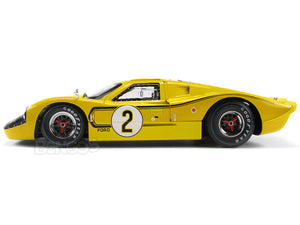 1967 Ford GT-40 (GT40) Mk IV #2 "Le Mans - McLaren/ Donohue" 1:18 Scale - Shelby Collectables Diecast Model Car (Yellow)