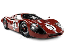 Load image into Gallery viewer, 1967 Ford GT-40 (GT40) Mk IV #3 &quot;Le Mans - Andretti/ Bianchi&quot; 1:18 Scale - Shelby Collectables Diecast Model Car (Red/Brown)