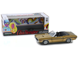 1970 Dodge Challenger R/T 426 HEMI Convertible 1:18 Scale - Greenlight Diecast Model Car (Gold)