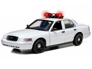Ford Crown Victoria Police Interceptor "Light & Sound" (Blank) 1:18 Scale - Greenlight Diecast Model Car (White)