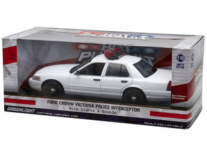 Ford Crown Victoria Police Interceptor "Light & Sound" (Blank) 1:18 Scale - Greenlight Diecast Model Car (White)