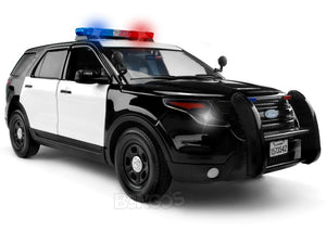 2015 Ford Police Interceptor Utility SUV "Light & Sound" (Blank) 1:18 Scale - MotorMax Diecast Model Car (B/W)